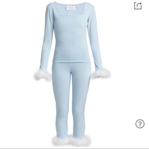 sleeper light blue set with white removable feather accents, XL, never worn